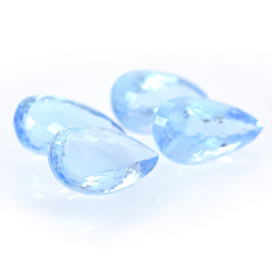 127.01ct Set Blau Topaz Birne Schnitt mit Schachbrett