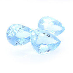 75.10ct Set Topacio Azul Talla Pera con Damero