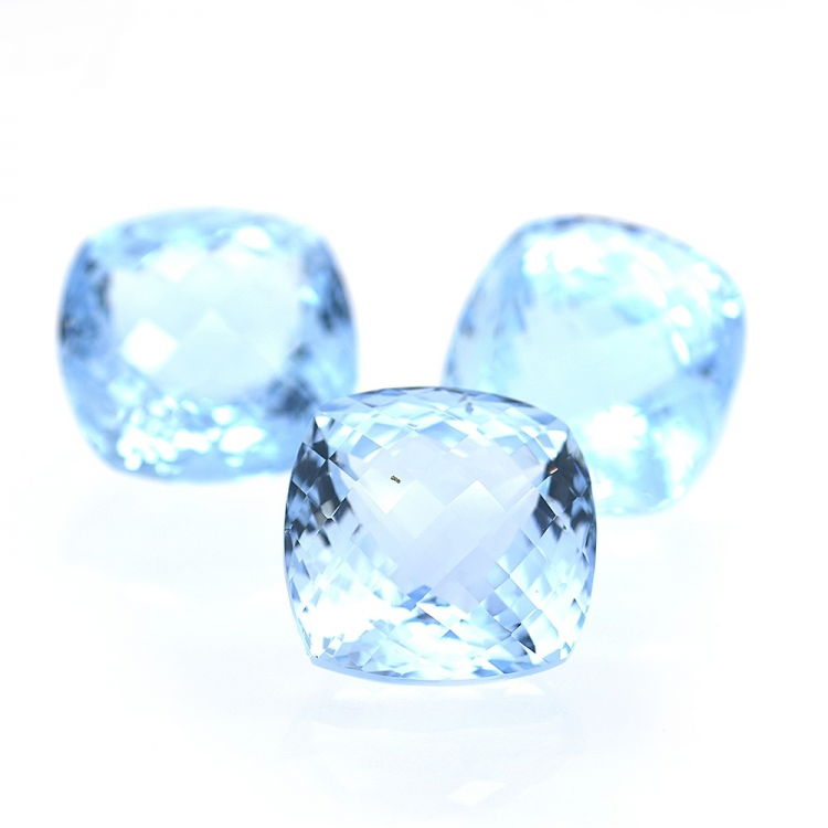 82.42ct Set Topazio Blu Taglio Cuscino con Scacchiera