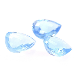 76.55ct Set Topacio Azul Talla Pera con Damero