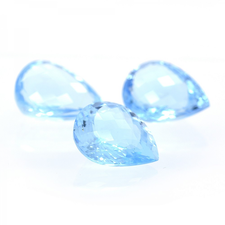 76.55ct Set Topazio Blu Taglio Goccia con Scacchiera