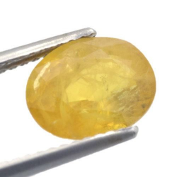 2,78 ct gelber Saphir im Ovalschliff, 9,22 x 7,40 mm