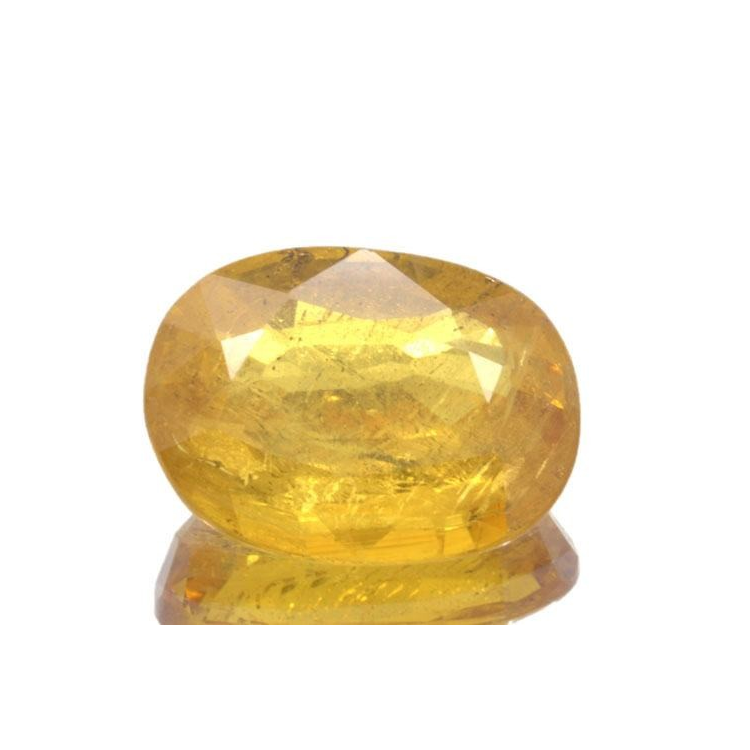 Saphir jaune 3,11 ct taille ovale 10,2x7,7 mm