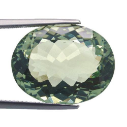 Améthyste prasiolite verte 24,01 ct, taille ovale 21,5 x 16,9 mm