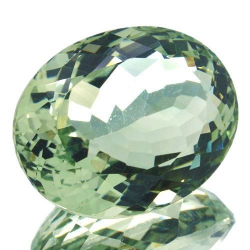 Améthyste prasiolite verte 24,01 ct, taille ovale 21,5 x 16,9 mm