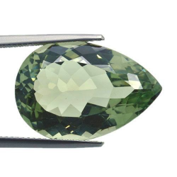 20.61ct Green Prasiolite Amethyst Pear Cut 23.2x15.9mm