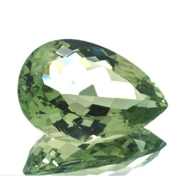 20,61 ct Prasiolite verte améthyste taille poire 23,2x15,9 mm