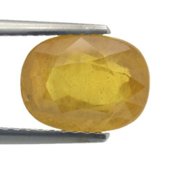 Saphir jaune 3,30 ct taille ovale 9,6x7,1 mm