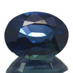 0,91 ct blauer Saphir im Ovalschliff 6,9 x 5,6 mm