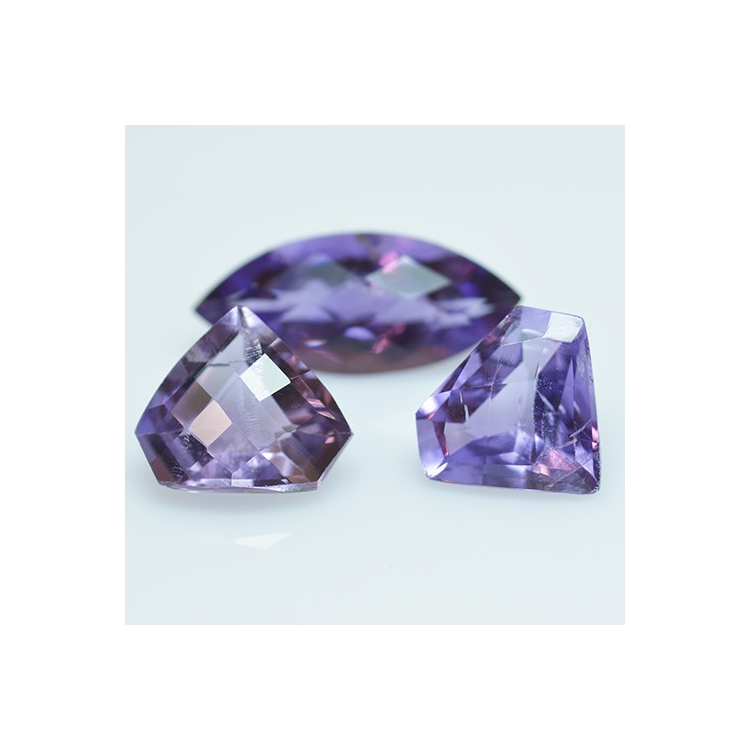 9.48ct Set Amethysten verschiedene Schnitte mit Schachbrett