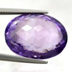 27.99ct Amethyst Oval Schnitt mit Schachbrett