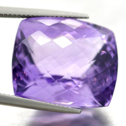 34.79ct Amatista Talla Cojín con Damero