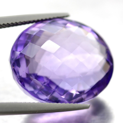 27.67ct Amethyst Oval Schnitt mit Schachbrett