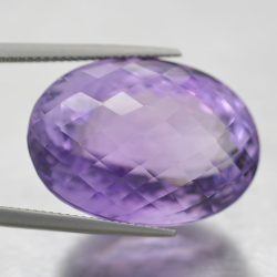 42.64ct Amethyst Oval Schnitt mit Schachbrett