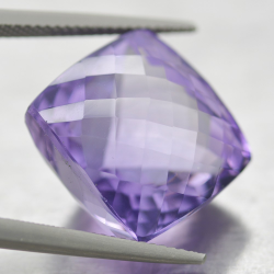 24.67ct Amatista Talla Cojín con Damero