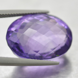 24.38ct Amethyst Oval Schnitt mit Schachbrett