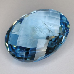 26.33ct Blue Topaz Oval Cut double Checkerboard