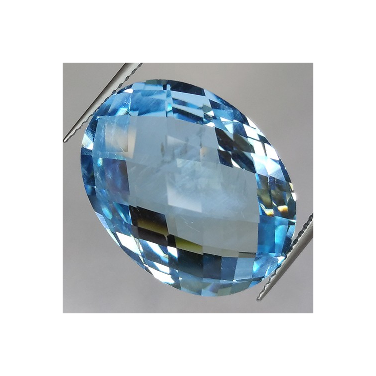 26.33ct Blue Topaz Oval Cut double Checkerboard