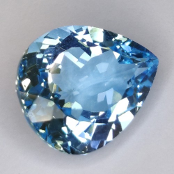 15.12ct Topaze Bleu Taille Poire