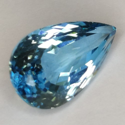 13.30ct Topaze Bleu Taille Poire