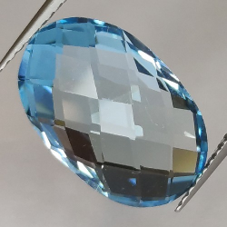 8.83ct Blue Topaz Oval Cut Double Checkerboard