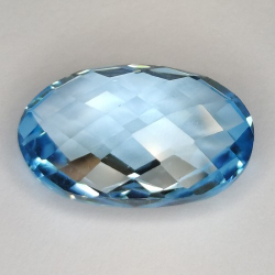 8.83ct Topazio Blu in Facetatto Ovale Doppia Scacchiera