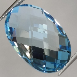 8.83ct Blue Topaz Oval Cut Double Checkerboard