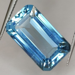 14.16ct Blue Topaz Emerald Cut