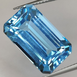 17.31ct Blue Topaz Emerald Cut