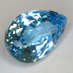 11.90ct Topaze Bleu Taille Poire