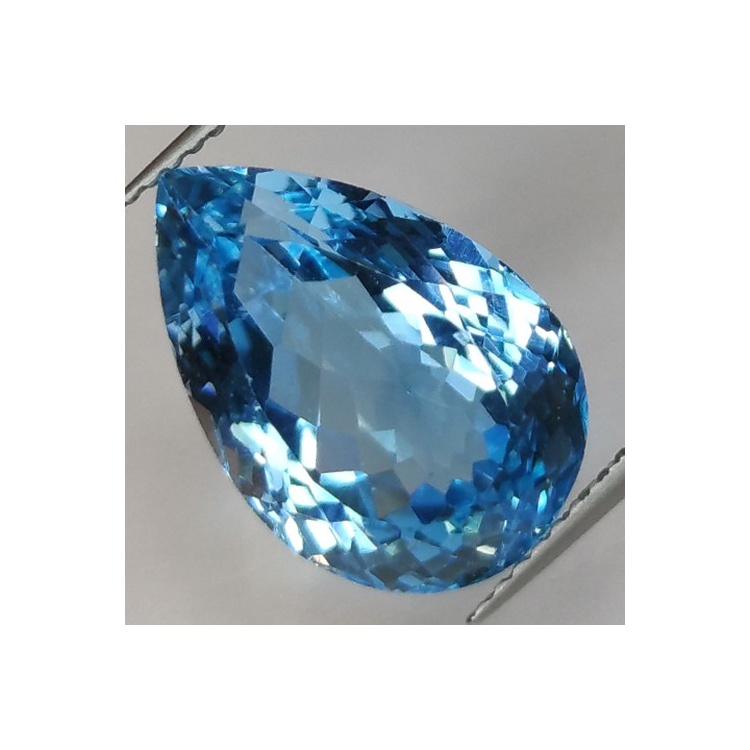 11.90ct Topaze Bleu Taille Poire