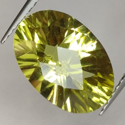 4.62ct Quartz Citron Ovale Concave Damier