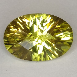 4.62ct Cuarzo Limón Talla Ovalada Cóncavo Damero