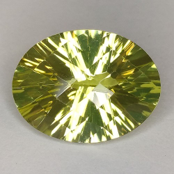 8.07ct Zitronenquarz Oval konkav Schachbrett