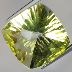 11.11ct Zitronenquarz Kissen Schnitt konkav Schachbrett