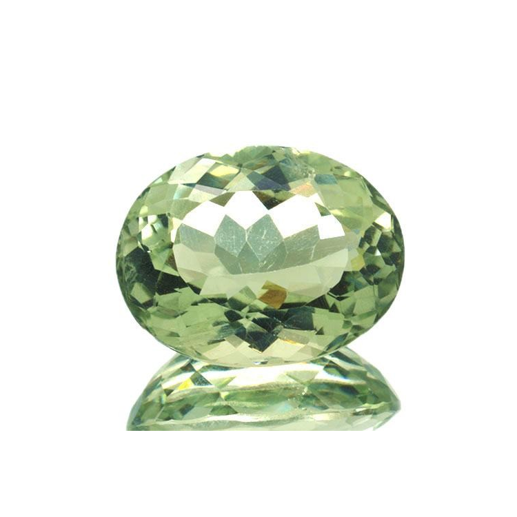 Améthyste prasiolite verte 19,62 ct, taille ovale 20,4 x 15,7 mm