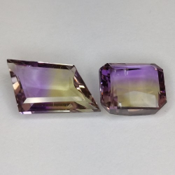 6.95ct  Ametrino Talla Esmeralda y Fantasia