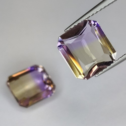 6.24ct Ametrin Smaragd Schnitt