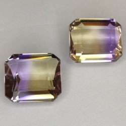 6.24ct Ametrin Smaragd Schnitt