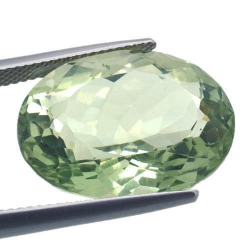 Améthyste prasiolite verte 19,62 ct, taille ovale 20,4 x 15,7 mm