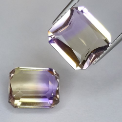 6.24ct Ametrin Smaragd Schnitt