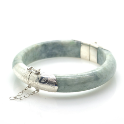 Jade and 925 Sterling Silver Bracelet