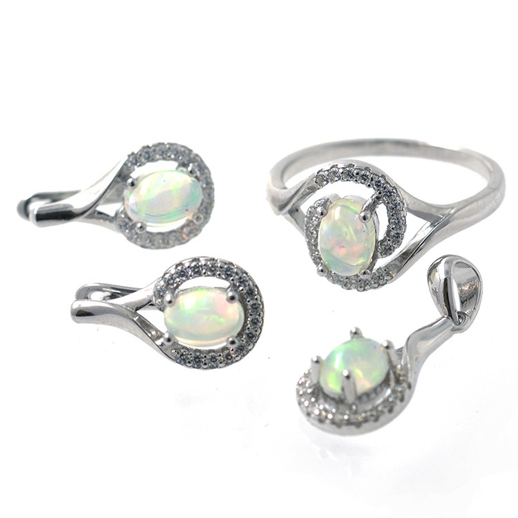 Opal und 925 Silber Set