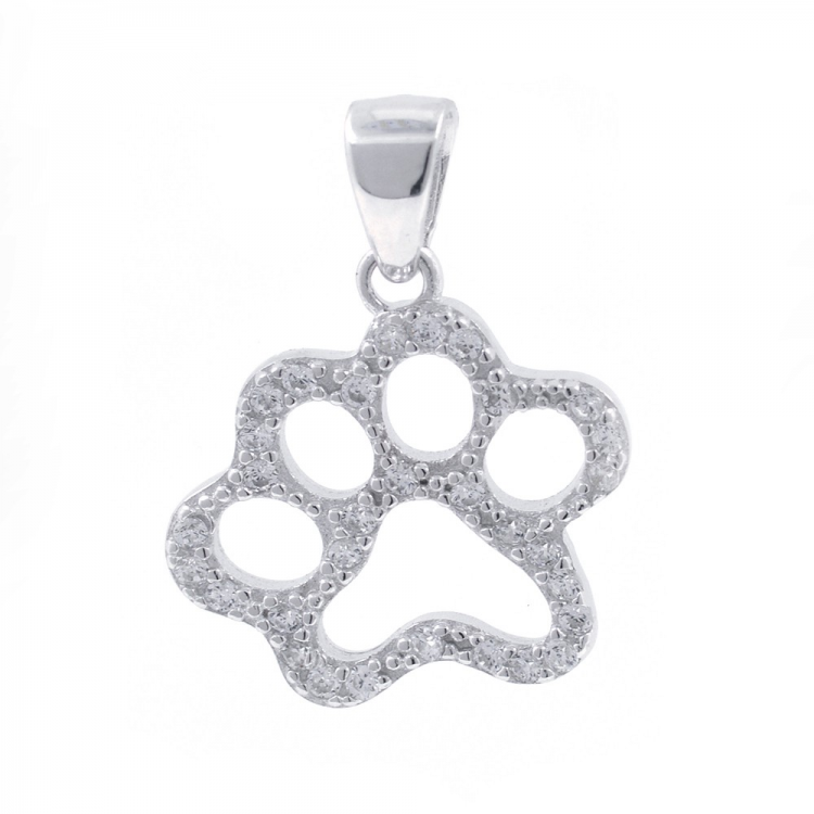 Pendentif empreinte de zircons et argent 925
