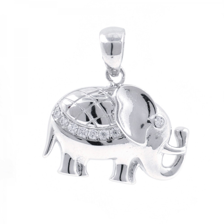 Zirconia Elephant Pendant and 925 Silver