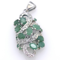 Emerald and Silver 925 Pendant