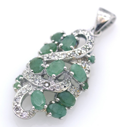 Emerald and Silver 925 Pendant