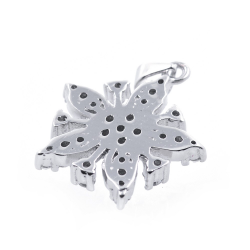 Zircons and 925 Silver Snowflake Pendant
