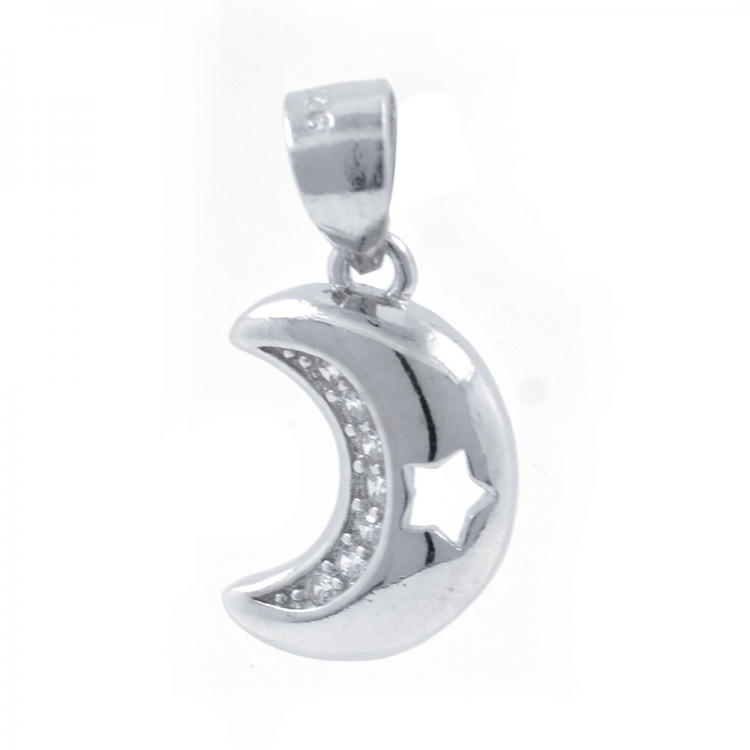 Zirkonia Moon Anhänger und 925 Silber
