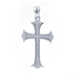 Pendentif croix en zircone et argent 925